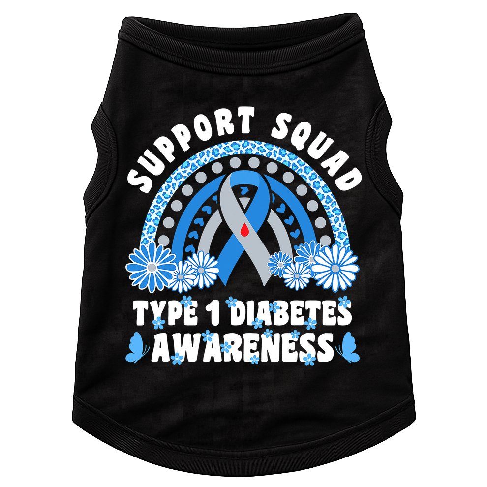 Type 1 Diabetes T1D Support Squad Doggie Tank
