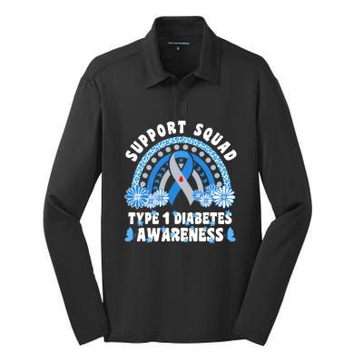 Type 1 Diabetes T1D Support Squad Silk Touch Performance Long Sleeve Polo