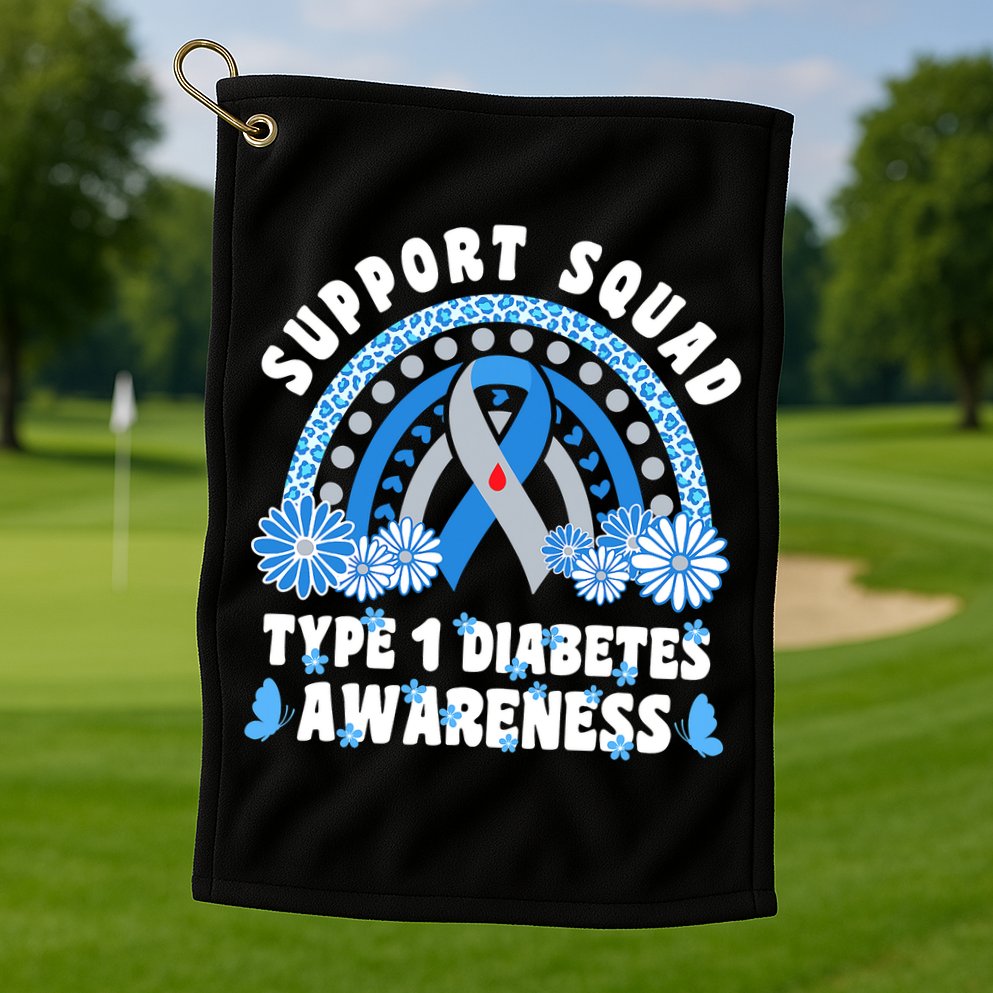 Type 1 Diabetes T1D Support Squad Golf Towel