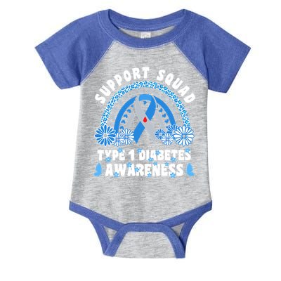 Type 1 Diabetes T1D Support Squad Infant Baby Jersey Bodysuit