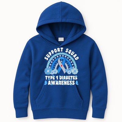 Type 1 Diabetes T1D Support Squad Kids Hoodie