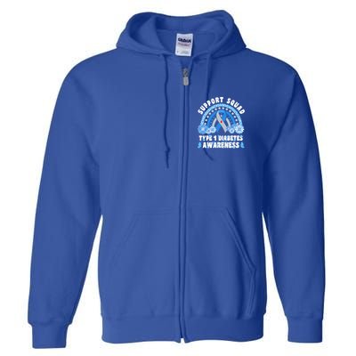 Type 1 Diabetes T1D Support Squad Full Zip Hoodie