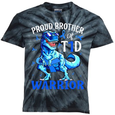 Type 1 Diabetes  Proud Brother Of A T1D Warrior Kids Tie-Dye T-Shirt