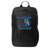 Type 1 Diabetes Awareness American US Flag Blue Ribbon Gifts City Backpack