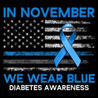Type 1 Diabetes Awareness American US Flag Blue Ribbon Gifts Button