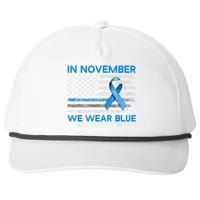 Type 1 Diabetes Awareness American US Flag Blue Ribbon Gifts Snapback Five-Panel Rope Hat