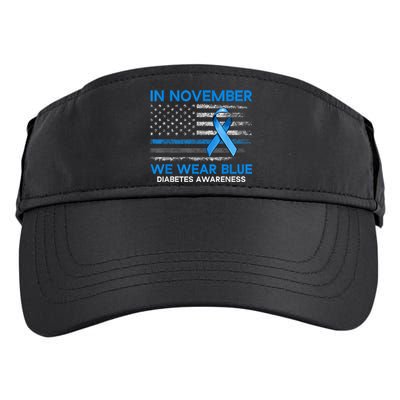 Type 1 Diabetes Awareness American US Flag Blue Ribbon Gifts Adult Drive Performance Visor