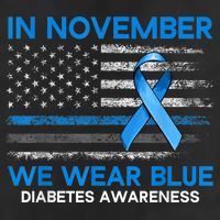 Type 1 Diabetes Awareness American US Flag Blue Ribbon Gifts Hat