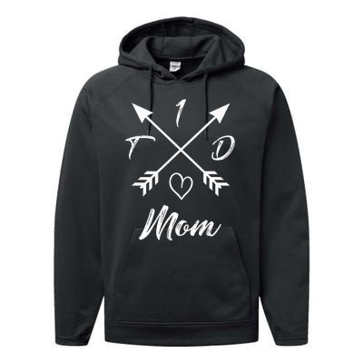 Type 1 Diabetic Mom T1D Diabetes Awareness Gifts For Wo Performance Fleece Hoodie