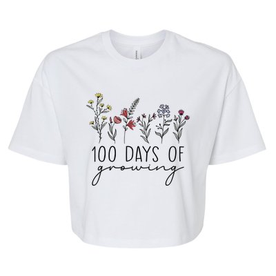 Teacher 100 Days Of Growing Bella+Canvas Jersey Crop Tee