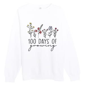 Teacher 100 Days Of Growing Premium Crewneck Sweatshirt