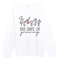 Teacher 100 Days Of Growing Premium Crewneck Sweatshirt