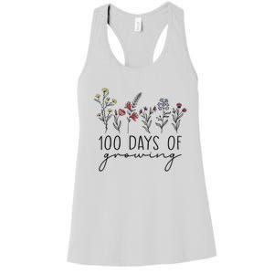 Teacher 100 Days Of Growing Women's Racerback Tank