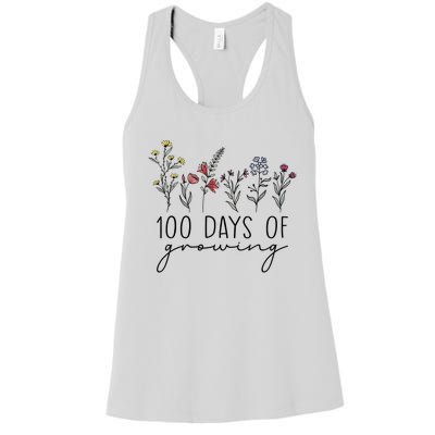 Teacher 100 Days Of Growing Women's Racerback Tank