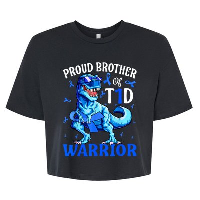 Type 1 Diabetes Proud Brother Of A T1d Warrior Bella+Canvas Jersey Crop Tee