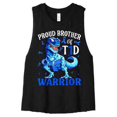 Type 1 Diabetes Proud Brother Of A T1d Warrior Women's Racerback Cropped Tank