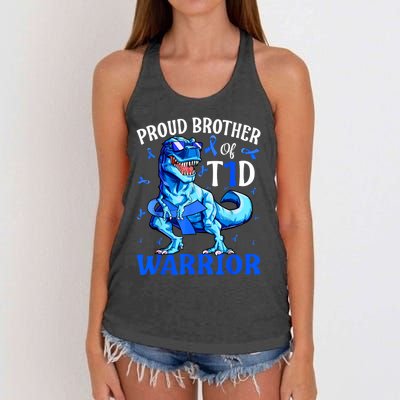 Type 1 Diabetes Proud Brother Of A T1d Warrior Women's Knotted Racerback Tank