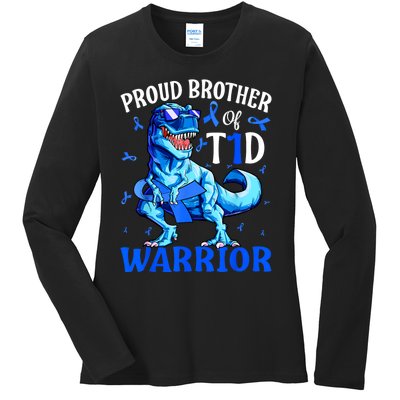 Type 1 Diabetes Proud Brother Of A T1d Warrior Ladies Long Sleeve Shirt