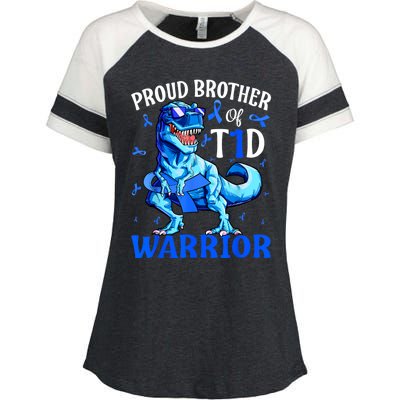 Type 1 Diabetes Proud Brother Of A T1d Warrior Enza Ladies Jersey Colorblock Tee