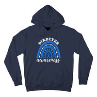 Type 1 Diabetes Awareness Ribbon T1D Blue Leopard Rainbow Hoodie