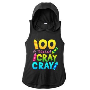 Teacher 100 Days Cray Cray Of School Gifts Ladies PosiCharge Tri-Blend Wicking Draft Hoodie Tank