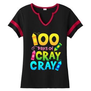 Teacher 100 Days Cray Cray Of School Gifts Ladies Halftime Notch Neck Tee