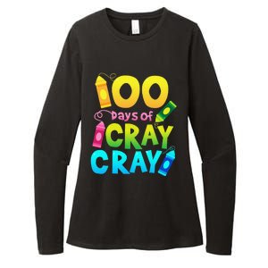 Teacher 100 Days Cray Cray Of School Gifts Womens CVC Long Sleeve Shirt