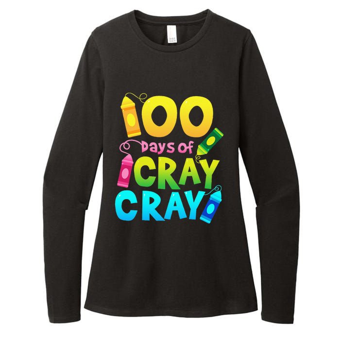 Teacher 100 Days Cray Cray Of School Gifts Womens CVC Long Sleeve Shirt