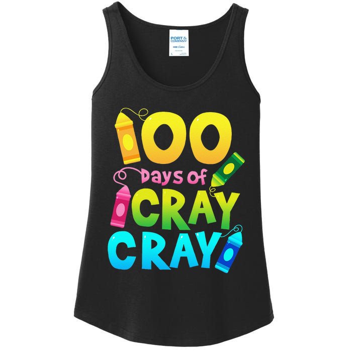 Teacher 100 Days Cray Cray Of School Gifts Ladies Essential Tank