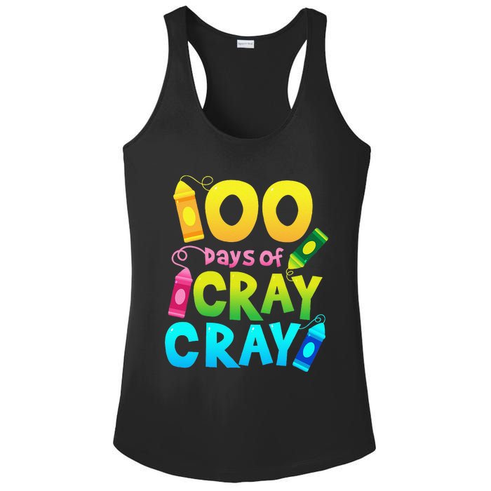 Teacher 100 Days Cray Cray Of School Gifts Ladies PosiCharge Competitor Racerback Tank