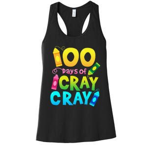 Teacher 100 Days Cray Cray Of School Gifts Women's Racerback Tank