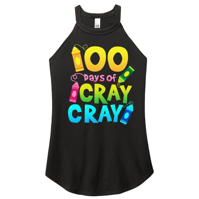 Teacher 100 Days Cray Cray Of School Gifts Women's Perfect Tri Rocker Tank