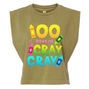 Teacher 100 Days Cray Cray Of School Gifts Garment-Dyed Women's Muscle Tee