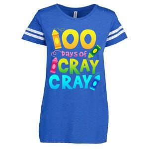 Teacher 100 Days Cray Cray Of School Gifts Enza Ladies Jersey Football T-Shirt