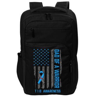 Type 1 Diabetes Awareness T1d Dad Of Warrior Type 1 Diabetic Impact Tech Backpack