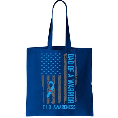 Type 1 Diabetes Awareness T1d Dad Of Warrior Type 1 Diabetic Tote Bag