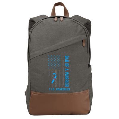 Type 1 Diabetes Awareness T1d Dad Of Warrior Type 1 Diabetic Cotton Canvas Backpack