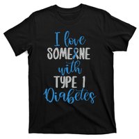 Type 1 Diabetes Love Juvenile Diabetes Blue Awareness Ribbon T-Shirt