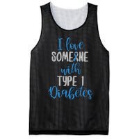 Type 1 Diabetes Love Juvenile Diabetes Blue Awareness Ribbon Mesh Reversible Basketball Jersey Tank