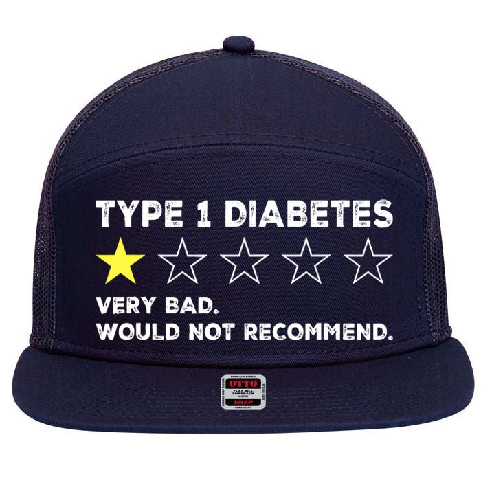 Type 1 Diabetes Funny Get Well Soon Gag Recovery 7 Panel Mesh Trucker Snapback Hat