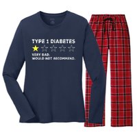 Type 1 Diabetes Funny Get Well Soon Gag Recovery Women's Long Sleeve Flannel Pajama Set 