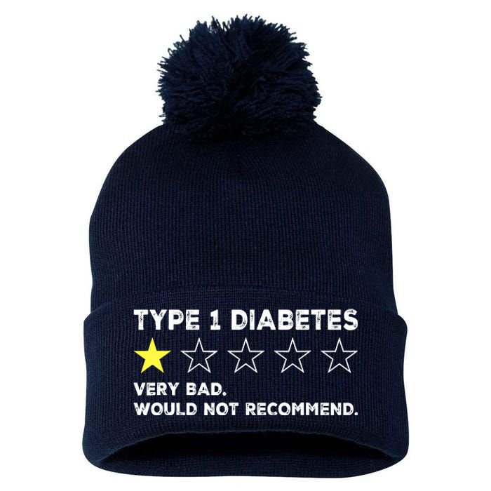 Type 1 Diabetes Funny Get Well Soon Gag Recovery Pom Pom 12in Knit Beanie