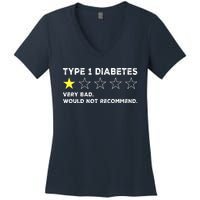 Type 1 Diabetes Funny Get Well Soon Gag Recovery Women's V-Neck T-Shirt