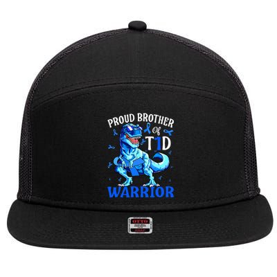 Type 1 Diabetes  Proud Brother Of A T1D Warrior 7 Panel Mesh Trucker Snapback Hat