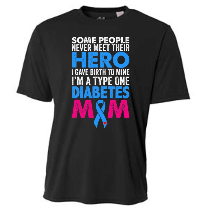 Type 1 Diabetes Mom Mother T1d Diabetic Awareness Gift Cooling Performance Crew T-Shirt