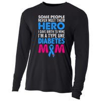 Type 1 Diabetes Mom Mother T1d Diabetic Awareness Gift Cooling Performance Long Sleeve Crew