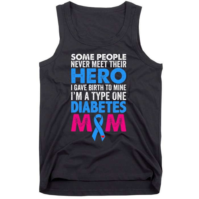 Type 1 Diabetes Mom Mother T1d Diabetic Awareness Gift Tank Top