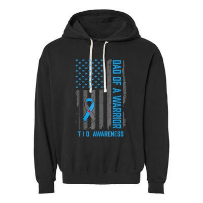 Type 1 Diabetes Awareness T1d Dad Of Warrior Type 1 Diabetic Garment-Dyed Fleece Hoodie