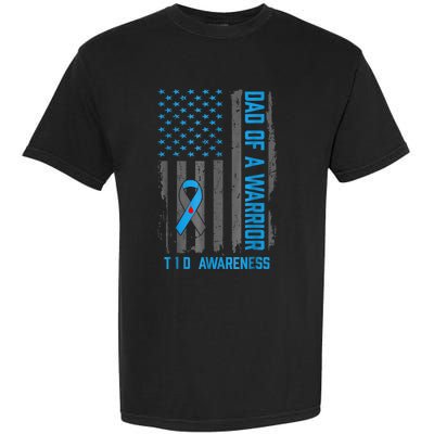 Type 1 Diabetes Awareness T1d Dad Of Warrior Type 1 Diabetic Garment-Dyed Heavyweight T-Shirt