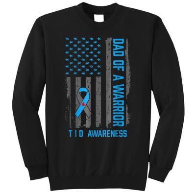 Type 1 Diabetes Awareness T1d Dad Of Warrior Type 1 Diabetic Sweatshirt